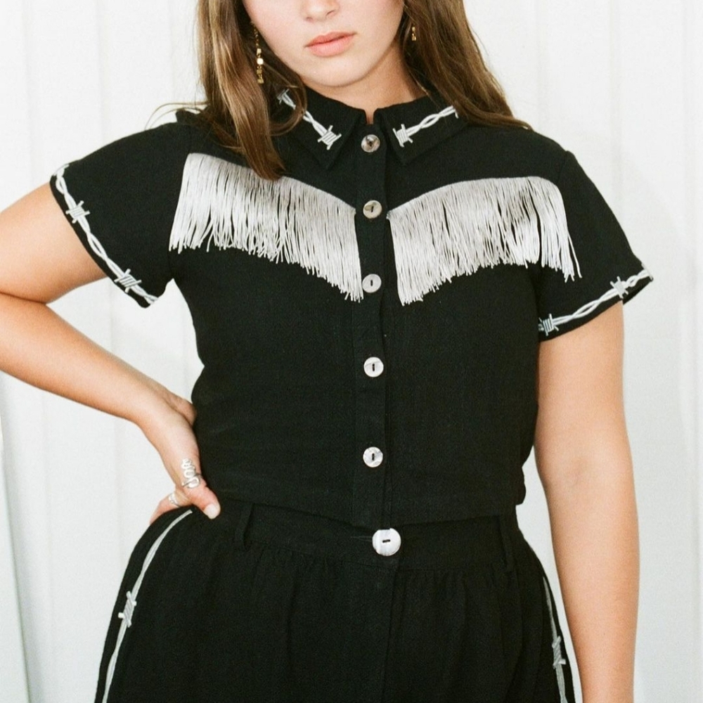 Fashion Brand Company Pammy Fringe Top Sz. 2XL
